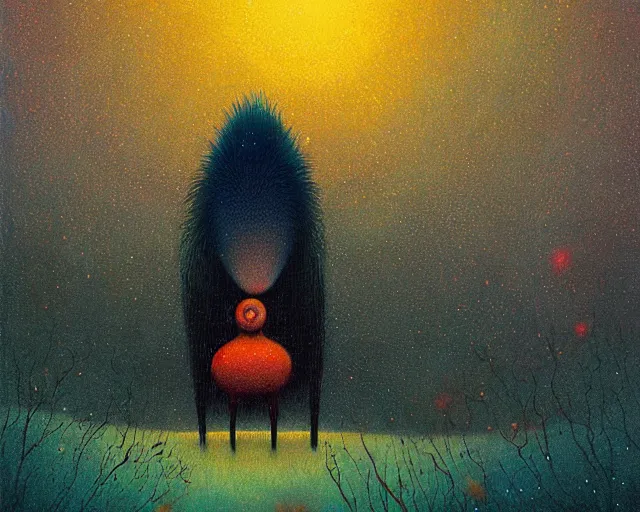 Prompt: a surreal painting a painting of a strange creature, by andy kehoe