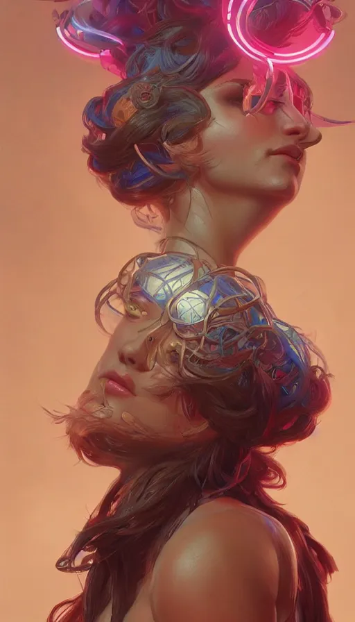 Image similar to entertainer, neon, fibonacci, sweat drops, insane, intricate, highly detailed, digital painting, artstation, concept art, smooth, sharp focus, illustration, Unreal Engine 5, 8K, art by artgerm and greg rutkowski and alphonse mucha