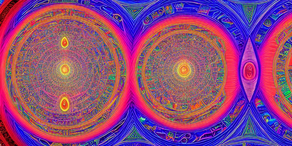 Image similar to dmt temple, sacred geometric buildings, time elves, psychedelic architecture, soul frequency, 8 k resolution, ultra fine illustration, art by alex grey and tokio aoyama, highly detailed,