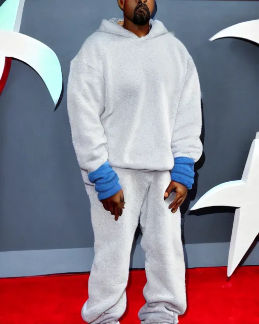 Image similar to a photo of Kanye West cosplaying as sonic the hedgehog at a red carpet event, crisp, 4k, paparazzi photo