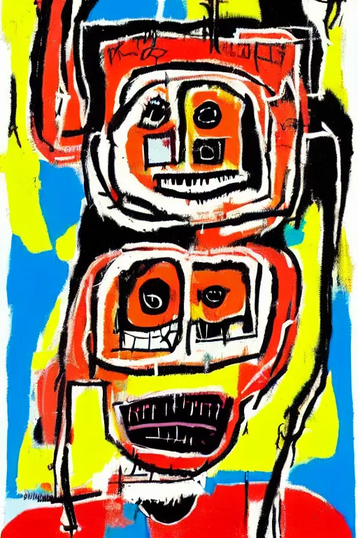 Image similar to an illustration of monkeys killing children in the style of basquiat by margaret wise brown