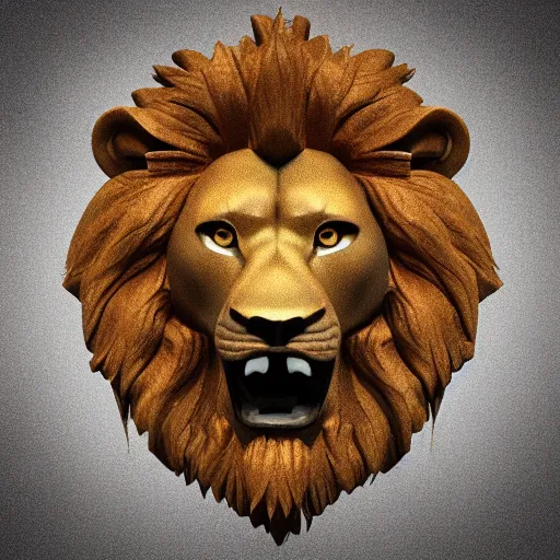 Image similar to a 3 d render of a lion