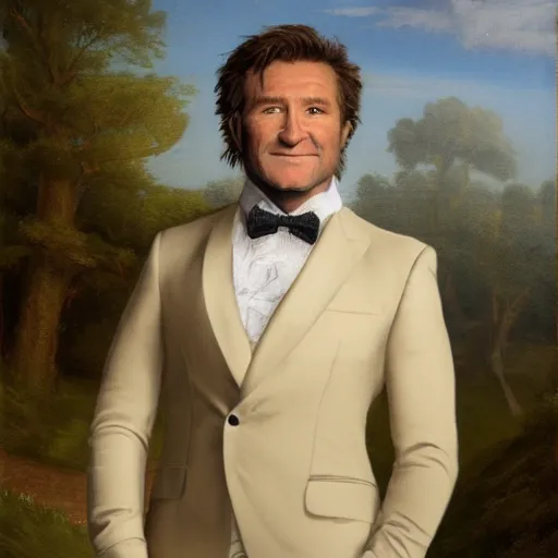 Prompt: portrait of Robert Herjavec, in the style of the Hudson River School