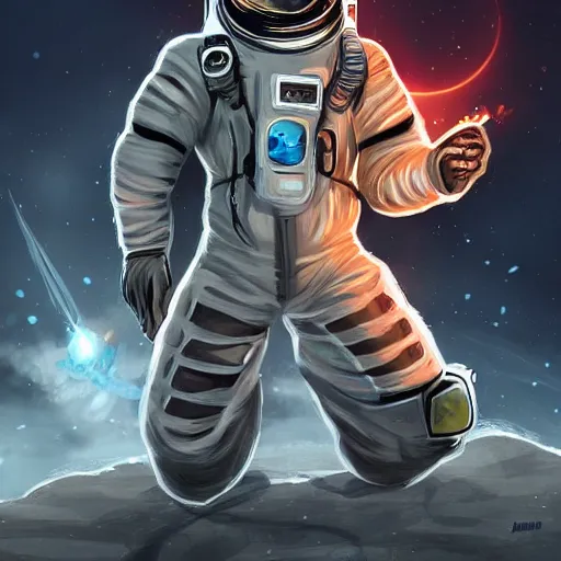 Prompt: technomancer astronaut in the style of riot games