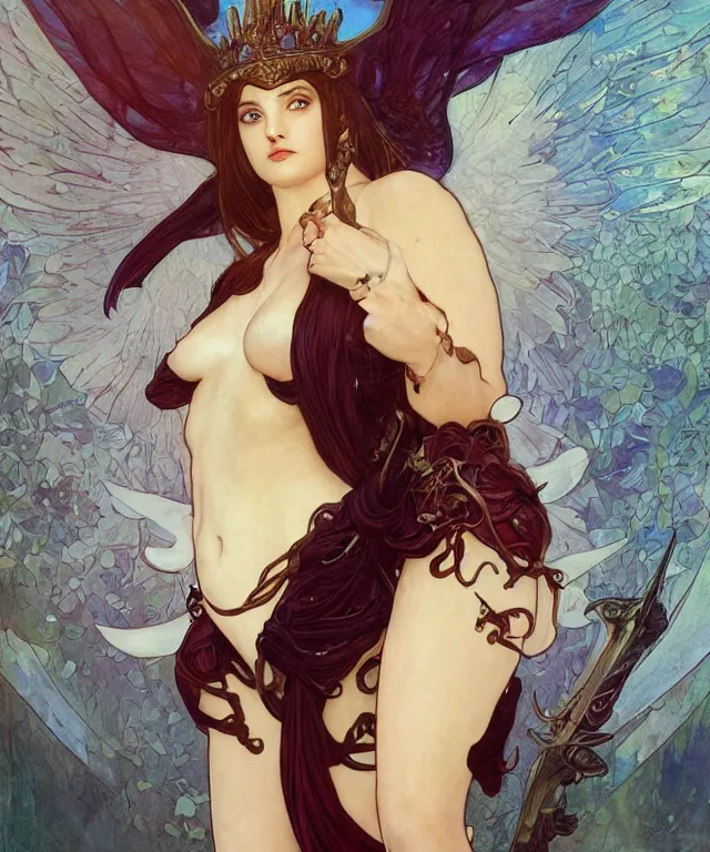 Prompt: Albedo as Lucifer morningstar, very detailed, digital art, trending on artstation, concept art, smooth, illustration, art by artgerm and greg rutkowski and alphonse mucha and J. C. Leyendecker and Edmund Blair Leighton and Katsuhiro Otomo and Geof Darrow and Phil hale and Ashley wood and Ilya repin and Charlie Bowater