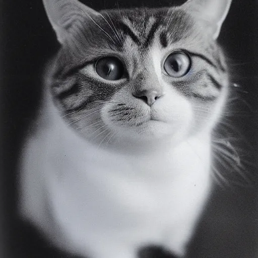 Prompt: 1 9 8 0 s studio photography of a cat