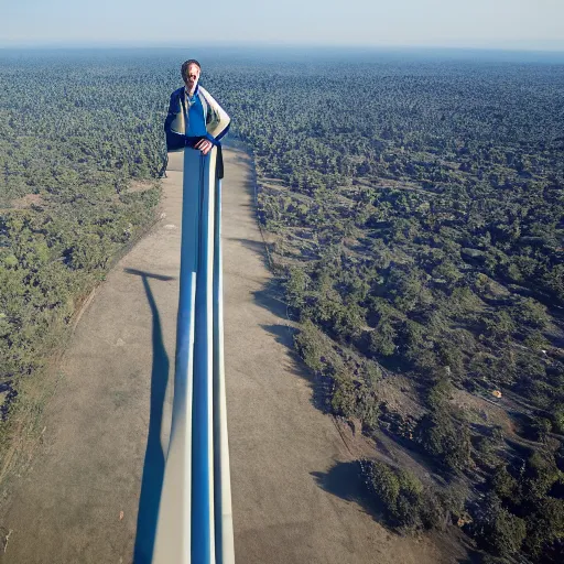 Image similar to drone image of the tallest person ever