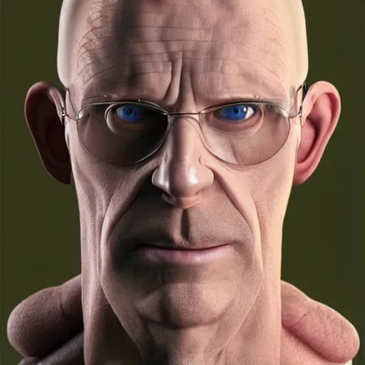 Image similar to A middle-aged Dr. Venture in real life with a hooked nose, a long gaunt face and skinny body and neck, very thin and bald, realistic, very realistic, hyperrealistic, highly detailed, very detailed, extremely detailed, detailed, digital art, oil painting, trending on artstation, headshot and bodyshot, detailed face, very detailed face, extremely detailed face, HD Quality, 8k resolution, very very detailed face, real life