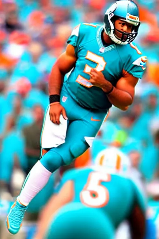 Image similar to russell wilson in a miami dolphins uniform