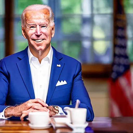 Image similar to Joe Biden with an shredded, toned, inverted triangle body type, XF IQ4, 150MP, 50mm, F1.4, ISO 200, 1/160s, natural light