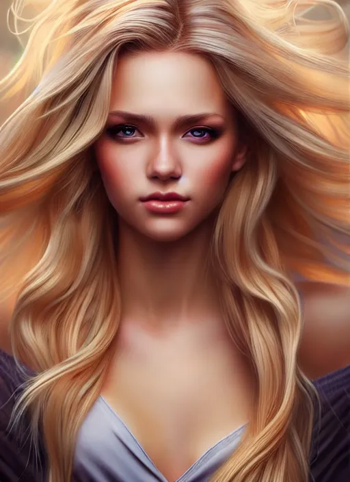 Prompt: picture of a gorgeous female with long blonde hair in the style of stefan kostic, realistic, full body shot, wide angle, sharp focus, 8 k high definition, insanely detailed, intricate, elegant, art by stanley lau and artgerm, floating embers