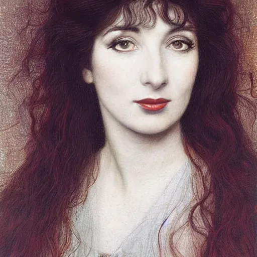 Prompt: stunning pre-Raphaelite portrait of Kate Bush