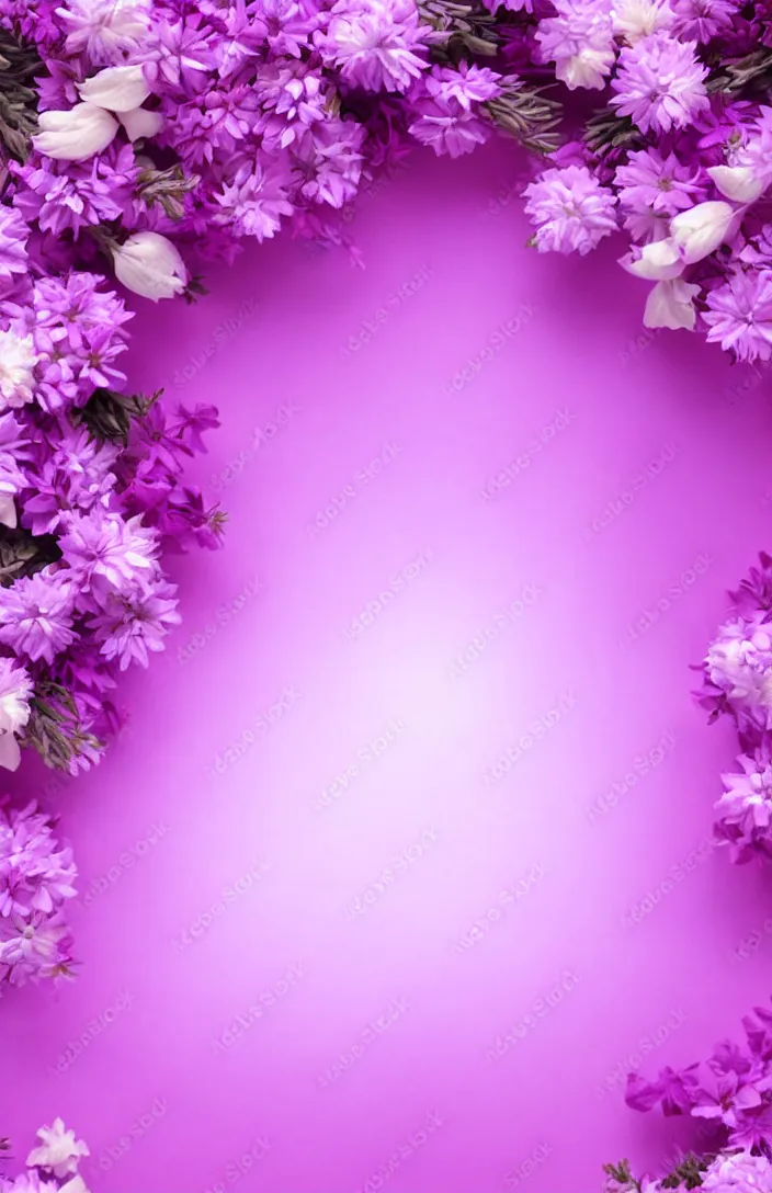 Prompt: bright cozy background image, soft pale - purple flowers, white background, dreamy lighting, background, photorealistic, printable, backdrop for obituary text
