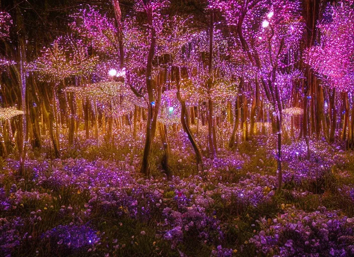 crystal glowy flowers with river - Playground