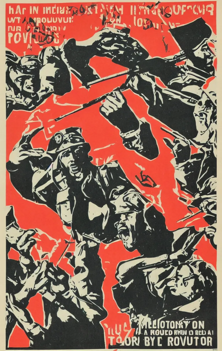 Image similar to propaganda posters calling for revolution, acab 1 3 1 2