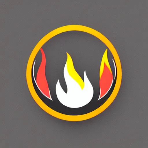 Prompt: a diamond enamel pin of a minimalistic clean illustration fire flames warning label, smooth curves