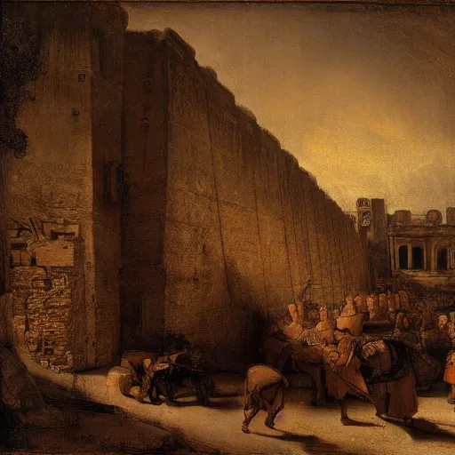 Prompt: the walls of troy, rembrandt 4 k