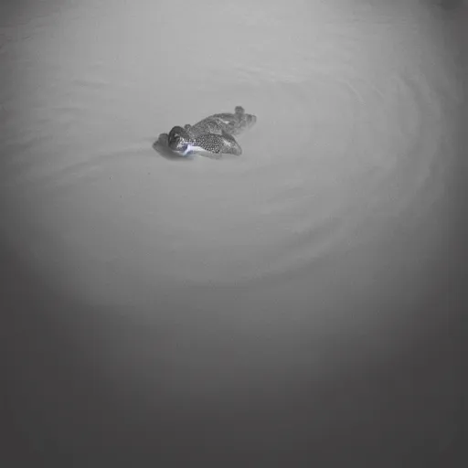 Prompt: “semitranslucent smiling frog amphibian floating over misty lake waters in Jesus Christ pose, low angle, long cinematic shot by Andrei Tarkovsky, paranormal, spiritual, mystical”