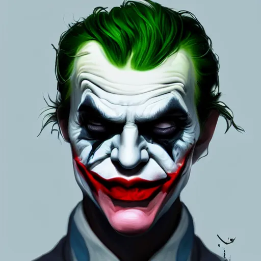 Prompt: the joker with Batman face mask, digital painting, amazing detail, artstation, cgsociety