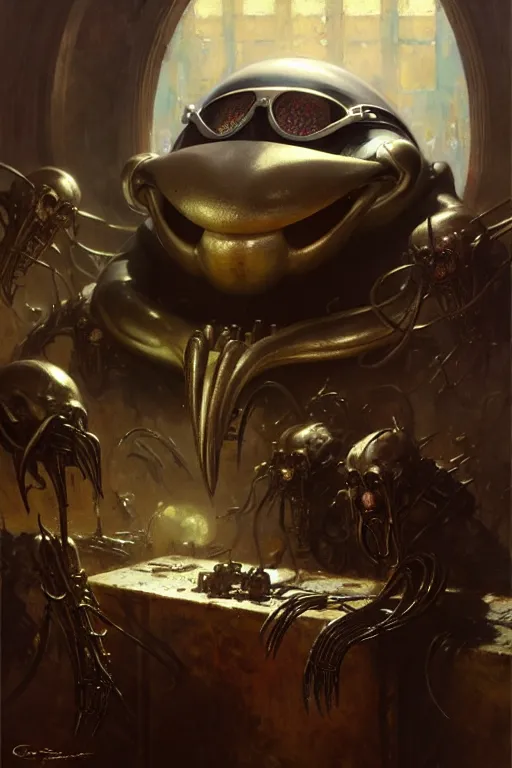 Image similar to dr eggman by gaston bussiere bayard wu, greg rutkowski, giger, maxim verehin