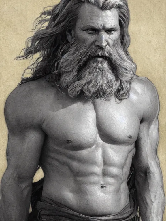 painted portrait of rugged thor, god of thunder, norse | Stable ...