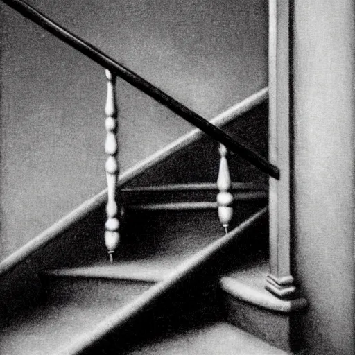 Prompt: snails on the stairs in style of vilhelm hammershoi