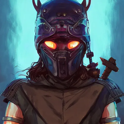 Image similar to cyberpunk viking helmet mask warrior goddess robot ninja fantasy, art gta 5 cover, official fanart behance hd artstation by jesper ejsing, by rhads, makoto shinkai and lois van baarle, ilya kuvshinov, ossdraws