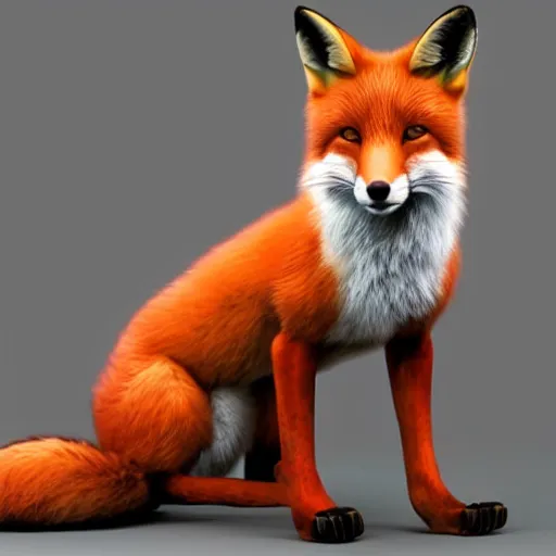 Prompt: portrait of a beautiful fox with an appealing female body, trending on artstation, octane render