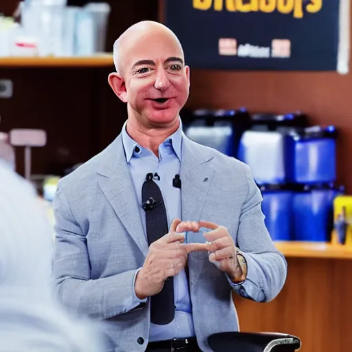 Image similar to photo of Jeff Bezos at the barbershop