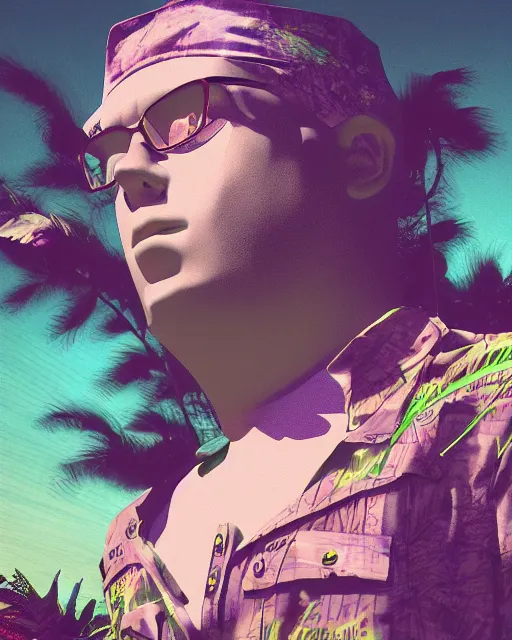 Prompt: King of the Hill, Vaporwave, Realistic Render