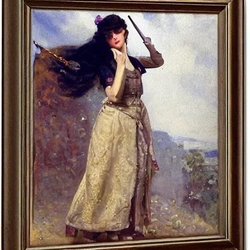 Image similar to action heroine by alfred stevens