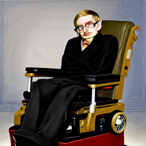 Image similar to stephen hawking by pieter claesz and james c. christensen