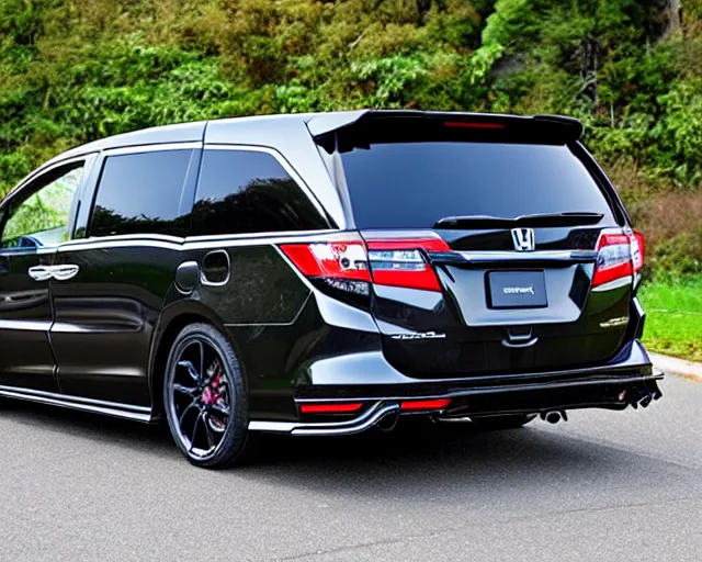 Image similar to Honda Odyssey Type R, in sport trim, slick tires, big rear wing