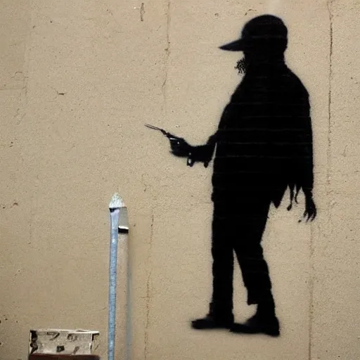 Image similar to banksy bearded graffiti, real life, sharp focus