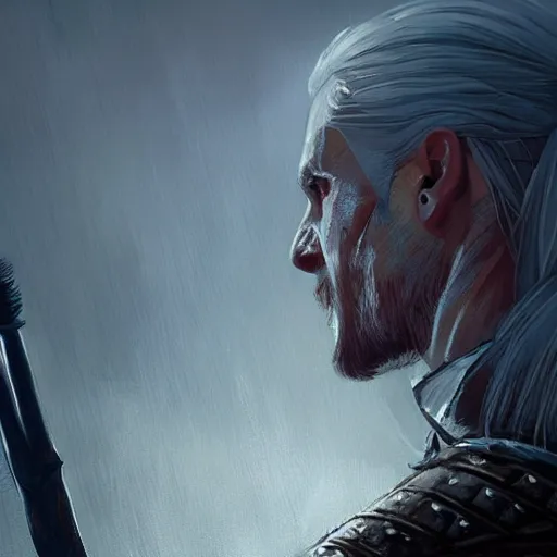 Prompt: witcher, paint by greg rutkowski