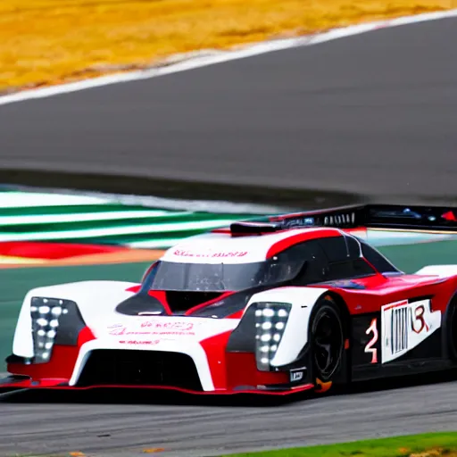 Prompt: a 2 0 1 5 nissan gt - r lm nismo driving on a racetrack