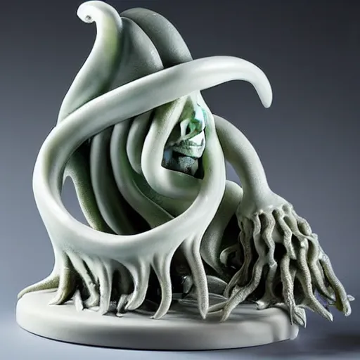 Image similar to a porcelain sculpture of cthulhu product shot