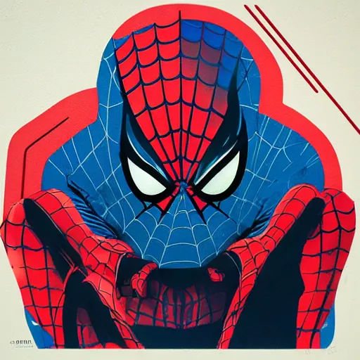 Prompt: Spiderman profile picture by Sachin Teng, asymmetrical, Organic Painting , Matte Painting, geometric shapes, hard edges, graffiti, street art:2 by Sachin Teng:4