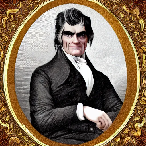 Prompt: United States Senator John C Calhoun as a teenage heartthrob digital art