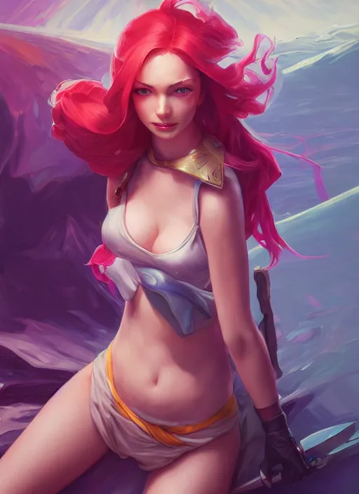 Image similar to miss fortune from league of legends, half body shot, path traced, realistic, highly detailed, high quality, digital painting, hd, alena aenami, lilia alvarado, shinji aramaki, karol bak, alphonse mucha, tom bagshaw