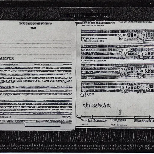 Prompt: driver's license, scanned image, black and white