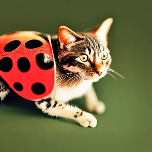 Image similar to a ladybug - cat - hybrid, animal photography