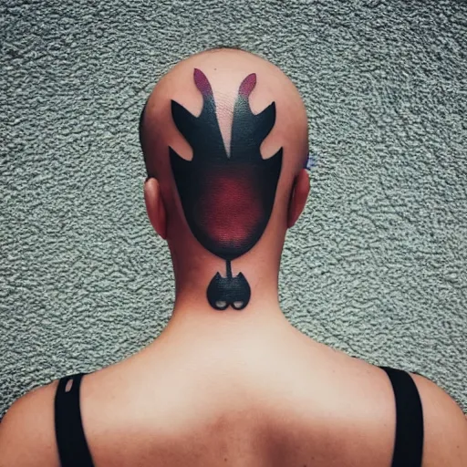 Prompt: man [ [ tattoo of a woman ]!! stamped onto his forehead ]!!! looking down, portrait!!, [ 4 k photorealism ], 8 k quality, trending on unsplash, unsplash contest winner, pinterest tattoos