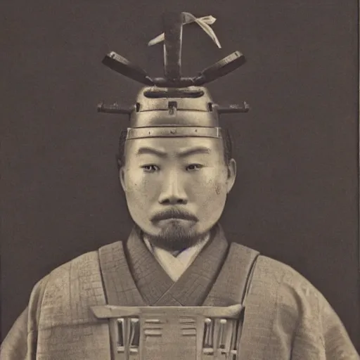 Prompt: portrait of a samurai robot ( c. 1 8 8 0 - c. 1 8 9 2 ) drawing in high resolution by otto eerelman