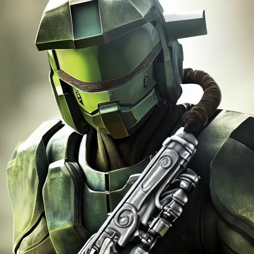 Image similar to kenny g as master chief, epic, saxophone, cinematic, realism, ultra detailed, 8 k