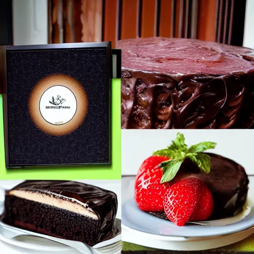 Image similar to an award winning photo of a delicious cake made from bat meat, promotional photo