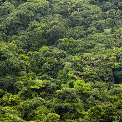 Image similar to landscape of a rainforest with popcorn as boulders