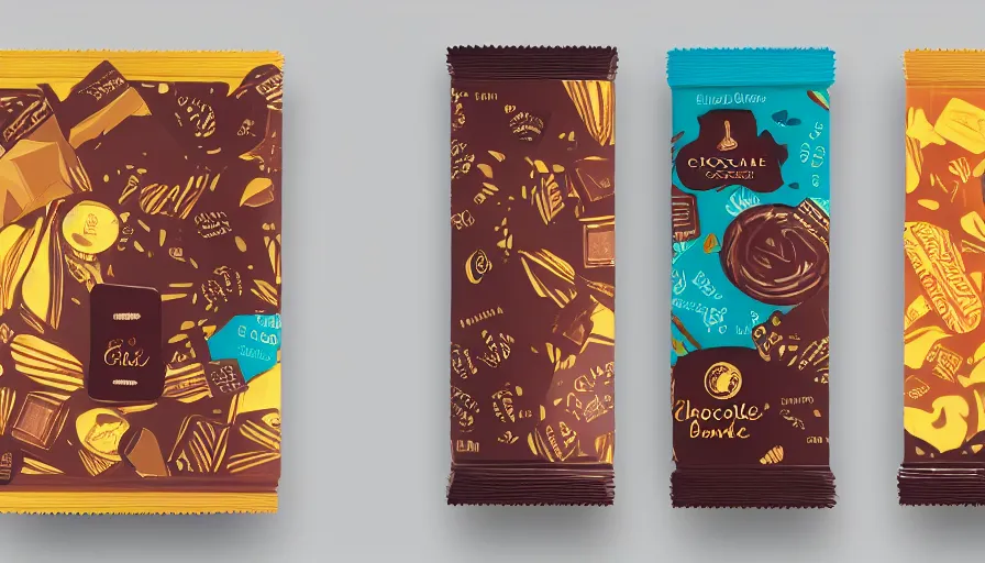 Image similar to a packaging design for a chocolate bar