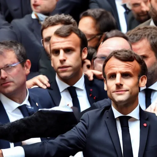 Image similar to macron as a social justice warrior