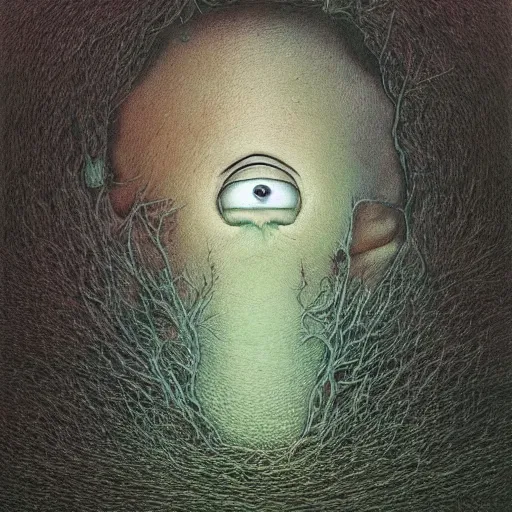 Image similar to rick and morty by zdzislaw beksinski